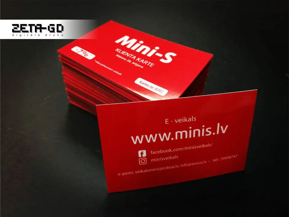 Sarkanas klientu kartes Mini-S